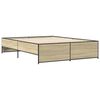 vidaXL Bettgestell Sonoma-Eiche 160x200 cm Holzwerkstoff und Metall