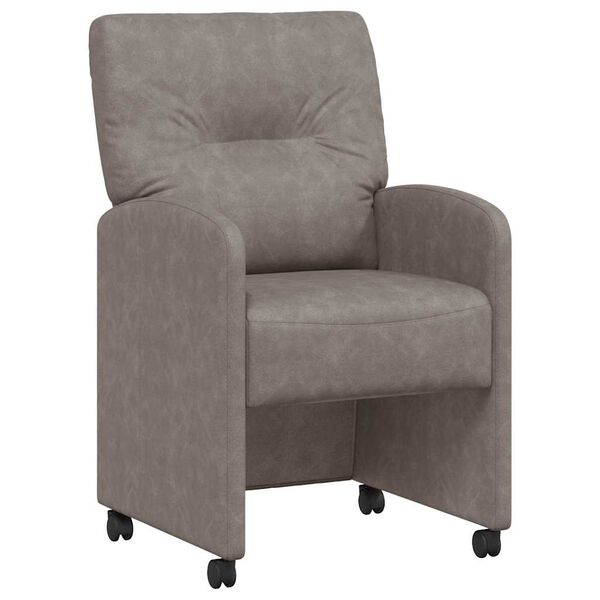 vidaXL Esszimmerst&uuml;hle mit Rollen 2 pcs Grau 57 x 67 x 95 cm