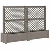 vidaXL Gro&szlig;er Pflanzer mit Spalier 2 pcs Grau 200 x 43 x 133,5 cm PP