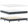 vidaXL LED Boxspringbett mit Matratze Dunkelgrau 180 x 200 cm Samt