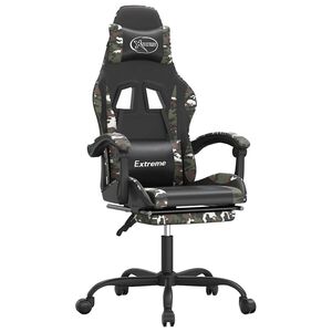 vidaXL Gaming-Stuhl mit Fu&szlig;st&uuml;tze Schwarz und Tarnfarben Kunstleder