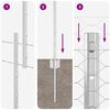 vidaXL Zaun mit Pfosten Silber 1,2 x 25 m Stahl