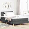 vidaXL LED Boxspringbett mit Matratze Dunkelgrau 120 x 190 cm Stoff