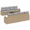 vidaXL Gartensofa-set mit Speicher 9 pcs Beige und Grau Poly-Rattan
