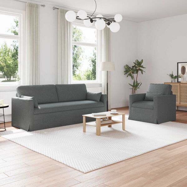 vidaXL Sofa 2 pcs Dunkelgrau