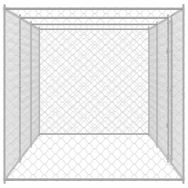vidaXL Hundek&auml;fig Silber 600 x 200 x 200 cm Verzinkter Stahl