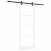 vidaXL Schiebet&uuml;r Wei&szlig; 93 x 232 cm Massivholz Kiefer und Glas