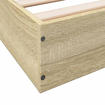 vidaXL Bettgestell ohne Matratze Sonoma-Eiche 75x190 cm Holzwerkstoff