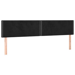 vidaXL Kopfteile Schwarz 200x5x78/88 cm Samt