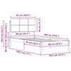 vidaXL Bettgestell mit gepolstertem Kopfteil Taupe 90 x 190 cm