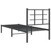 vidaXL Bettgestell mit Kopfteil Metall Schwarz 75x190 cm