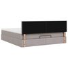 vidaXL Ottoman-Bett mit Matratze & LEDs Taupe 160x200 cm Stoff
