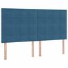 vidaXL Bett mit LED-Lichtleisten Dunkelblau 180 x 200 cm Samt