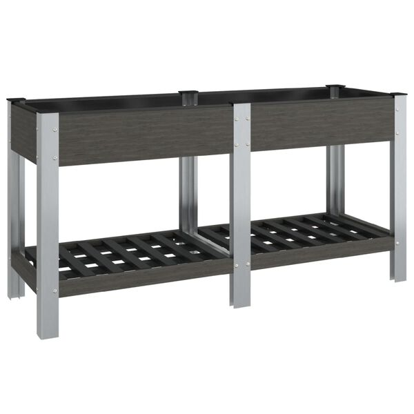 vidaXL Garten-Hochbeet mit Ablage Grau 175x50x75 cm WPC
