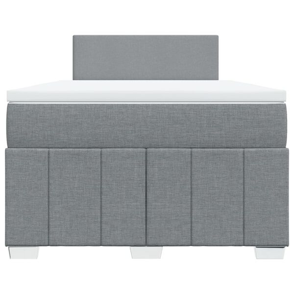 vidaXL Boxspringbett mit Matratze Hellgrau 120x190 cm Stoff