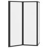 vidaXL Duschwand Schwarz 120 x 2 x 117 cm Aluminium und PP