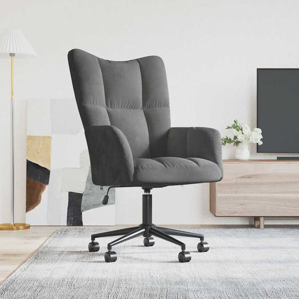 vidaXL Relaxsessel Dunkelgrau Samt