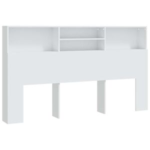 vidaXL Bett-Kopfteil mit Ablagen Wei&szlig; 180x19x103,5 cm