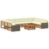 vidaXL Outdoor-Sofagarnitur 10 Stk. Natur und Creme Massivholz Akazie