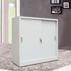 vidaXL B&uuml;roschrank mit Schiebet&uuml;ren Metall 90x40x90 cm Grau