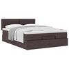 vidaXL Ottoman-Bett mit Matratze Dunkelbraun 140x190 cm Stoff