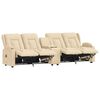 vidaXL 4-Sitzer Massagesessel mit Getr&auml;nkehalter Creme Stoff