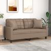 vidaXL 2-Sitzer-Sofa mit Kissen Cappuccino-Braun 140 cm Kunstleder