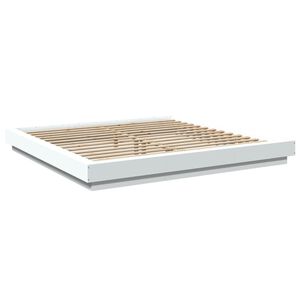 vidaXL Bettgestell mit LED Wei&szlig; 180x200 cm Holzwerkstoff