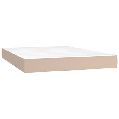 vidaXL Boxspringbett Matratze Cappuccino-Braun 140x200cm Kunstleder