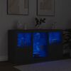 vidaXL Sideboard mit LED-Leuchten Schwarz 123x37x67 cm