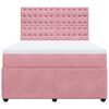 vidaXL Boxspringbett mit Matratze Rosa 140x200 cm Samt
