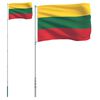 vidaXL Flagge Litauens mit Mast 5,55 m Aluminium