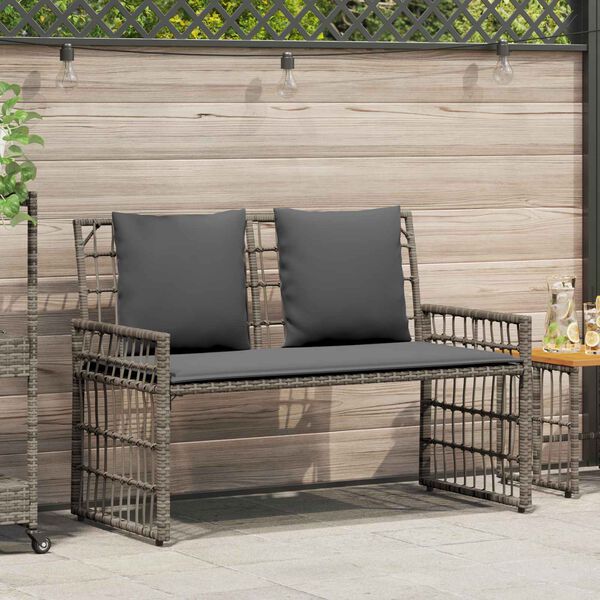 vidaXL Bank Outdoor Uni Grau und Dunkelgrau 116 x 55 x 82 cm