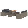 vidaXL Garten-Sofa-Set mit Speicher 9 pcs Grau Poly Rattan