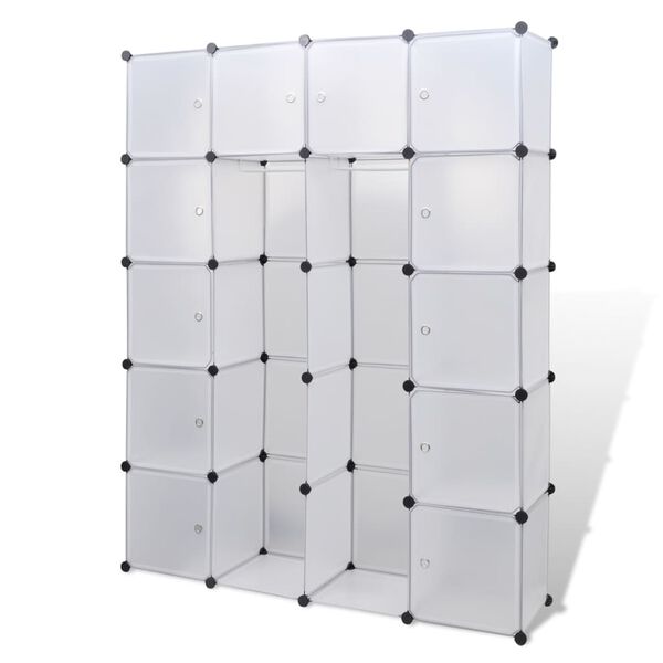 vidaXL Modularer Schrank mit 14 Fächern Weiß 37x146x180,5 cm