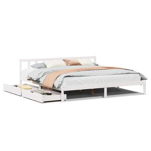 vidaXL Massivholzbett ohne Matratze Wei&szlig; 180x200 cm Kiefernholz