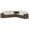 vidaXL Sofa-Set 7 stk. Braun und Creme Wei&szlig; Polyrattan und Stahl