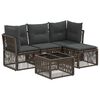 vidaXL Gartensofa-set 5 Stk. Grau Poly-Rattan