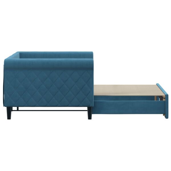 vidaXL Tagesbett Ausziehbar Blau 90x200 cm Samt