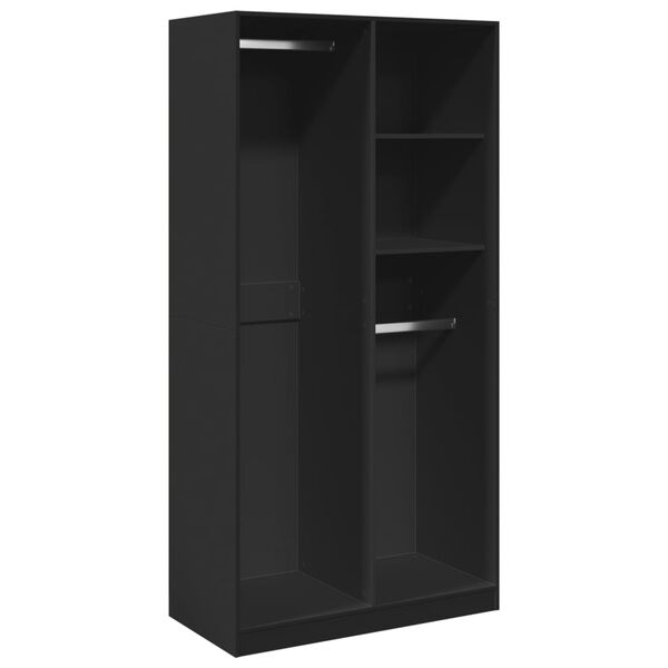 vidaXL Kleiderschrank Schwarz 100x50x200 cm Holzwerkstoff