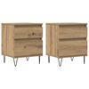 vidaXL Nachttische 2 Stk. Artisan-Eiche 40x35x50 cm Holzwerkstoff