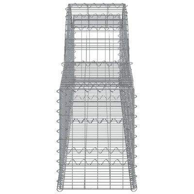 vidaXL Gabionen mit Hochbogen 12 Stk. 300x30x40/60 cm Verzinktes Eisen