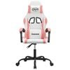 vidaXL Gaming-Stuhl Wei&szlig; und Rosa Kunstleder