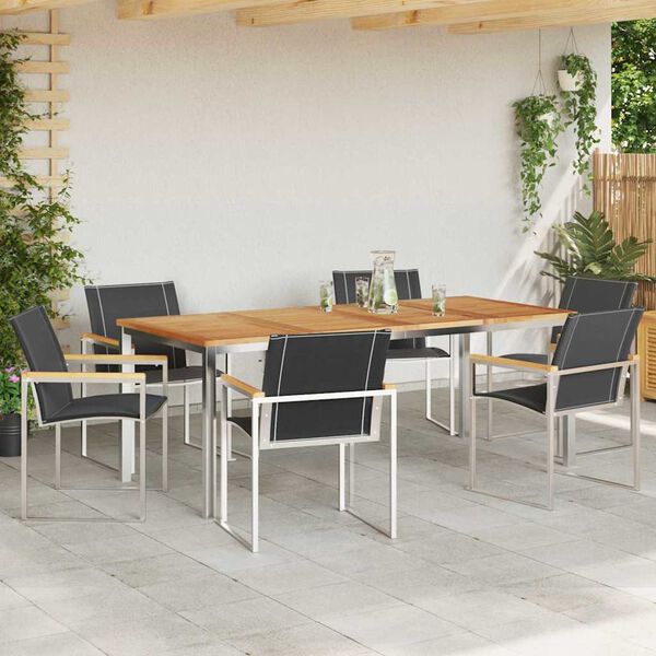 vidaXL Garten-Ess-Set 7 pcs Massives Akazienholz