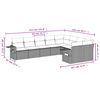 vidaXL 9-tlg. Garten-Sofagarnitur mit Kissen Hellgrau Poly Rattan