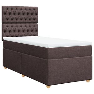 vidaXL Boxspringbett mit Matratze Dunkelbraun 90x200 cm Stoff