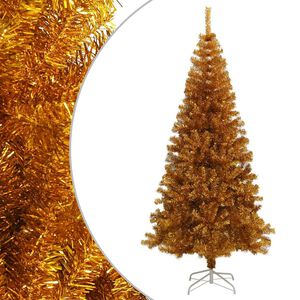 vidaXL K&uuml;nstlicher Weihnachtsbaum mit St&auml;nder Gold 210 cm PET