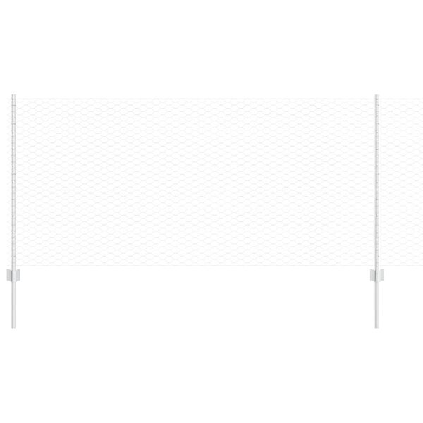 vidaXL Zaun mit Pfosten Silber 1 x 50 m Stahl