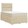 vidaXL Boxspringbett mit Matratze Creme 120 x 190 cm Stoff