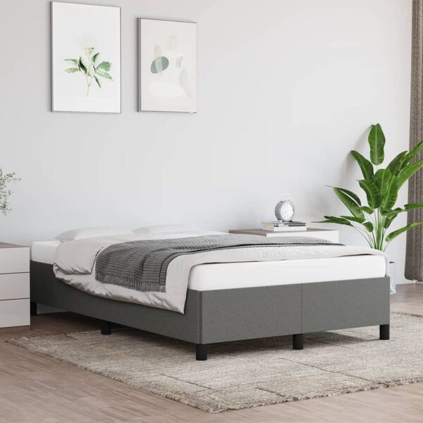 vidaXL Bettgestell ohne Matratze Dunkelgrau 120x190 cm Stoff